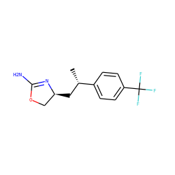 C[C@@H](C[C@H]1COC(N)=N1)c1ccc(C(F)(F)F)cc1 ZINC000149273234