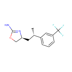 C[C@@H](C[C@H]1COC(N)=N1)c1cccc(C(F)(F)F)c1 ZINC000149323374