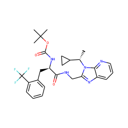 C[C@@H](C1CC1)n1c(CNC(=O)[C@@H](Cc2ccccc2C(F)(F)F)NC(=O)OC(C)(C)C)nc2cccnc21 ZINC000029039457