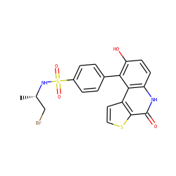 C[C@@H](CBr)NS(=O)(=O)c1ccc(-c2c(O)ccc3[nH]c(=O)c4sccc4c23)cc1 ZINC000149983450