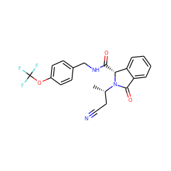 C[C@@H](CC#N)N1C(=O)c2ccccc2[C@H]1C(=O)NCc1ccc(OC(F)(F)F)cc1 ZINC000068196874