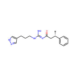 C[C@@H](CC(=O)/N=C(\N)NCCCc1cn[nH]c1)c1ccccc1 ZINC000169327550