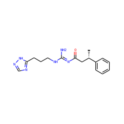 C[C@@H](CC(=O)/N=C(\N)NCCCc1ncn[nH]1)c1ccccc1 ZINC000169327556