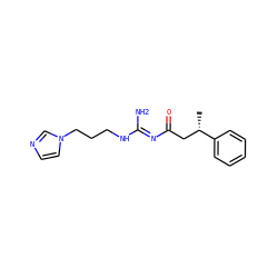 C[C@@H](CC(=O)/N=C(\N)NCCCn1ccnc1)c1ccccc1 ZINC000169322687