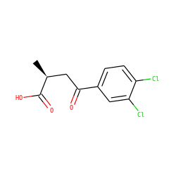 C[C@@H](CC(=O)c1ccc(Cl)c(Cl)c1)C(=O)O ZINC000000022202