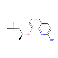 C[C@@H](CC(C)(C)C)Oc1cccc2ccc(N)nc12 ZINC000028386192