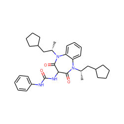 C[C@@H](CC1CCCC1)N1C(=O)C(NC(=O)Nc2ccccc2)C(=O)N([C@@H](C)CC2CCCC2)c2ccccc21 ZINC000026746238