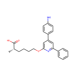 C[C@@H](CCCCOc1cc(-c2ccc(N)cc2)cc(-c2ccccc2)n1)C(=O)O ZINC000013729743