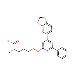 C[C@@H](CCCCOc1cc(-c2ccc3c(c2)OCO3)cc(-c2ccccc2)n1)C(=O)O ZINC000001533322