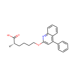C[C@@H](CCCCOc1cc(-c2ccccc2)c2ccccc2n1)C(=O)O ZINC000013729640