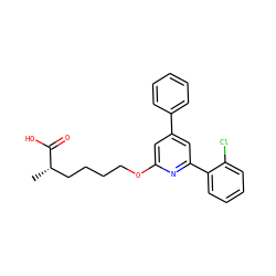 C[C@@H](CCCCOc1cc(-c2ccccc2)cc(-c2ccccc2Cl)n1)C(=O)O ZINC000013729811