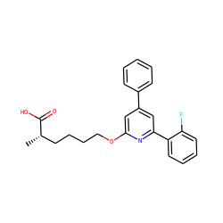 C[C@@H](CCCCOc1cc(-c2ccccc2)cc(-c2ccccc2F)n1)C(=O)O ZINC000013729805