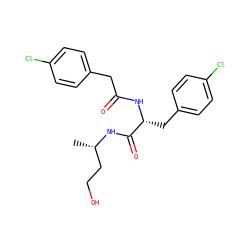 C[C@@H](CCO)NC(=O)[C@@H](Cc1ccc(Cl)cc1)NC(=O)Cc1ccc(Cl)cc1 ZINC000072177326
