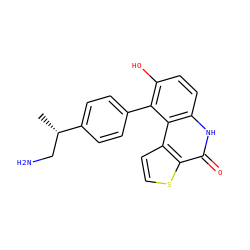 C[C@@H](CN)c1ccc(-c2c(O)ccc3[nH]c(=O)c4sccc4c23)cc1 ZINC000150236361