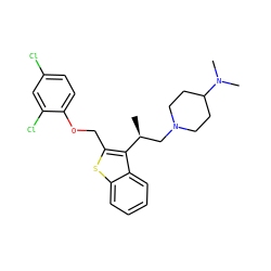 C[C@@H](CN1CCC(N(C)C)CC1)c1c(COc2ccc(Cl)cc2Cl)sc2ccccc12 ZINC000027526057