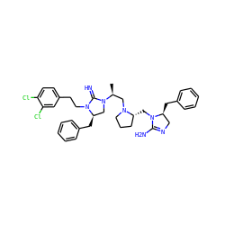 C[C@@H](CN1CCC[C@H]1CN1C(N)=NC[C@@H]1Cc1ccccc1)N1C[C@@H](Cc2ccccc2)N(CCc2ccc(Cl)c(Cl)c2)C1=N ZINC000072127691