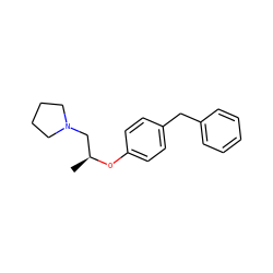 C[C@@H](CN1CCCC1)Oc1ccc(Cc2ccccc2)cc1 ZINC000013805394