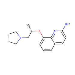 C[C@@H](CN1CCCC1)Oc1cccc2ccc(N)nc12 ZINC000028390400