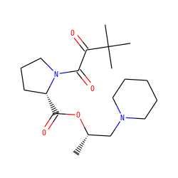 C[C@@H](CN1CCCCC1)OC(=O)[C@@H]1CCCN1C(=O)C(=O)C(C)(C)C ZINC000025967834