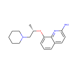 C[C@@H](CN1CCCCC1)Oc1cccc2ccc(N)nc12 ZINC000028385360