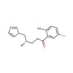 C[C@@H](CNC(=O)c1cc(Cl)ccc1N)Cn1ccnc1 ZINC000026376517