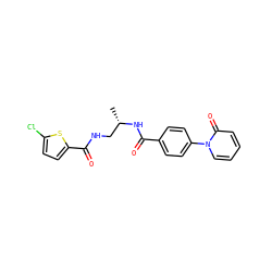 C[C@@H](CNC(=O)c1ccc(Cl)s1)NC(=O)c1ccc(-n2ccccc2=O)cc1 ZINC000028822820