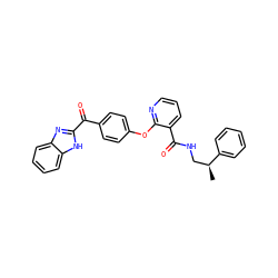 C[C@@H](CNC(=O)c1cccnc1Oc1ccc(C(=O)c2nc3ccccc3[nH]2)cc1)c1ccccc1 ZINC000139465551