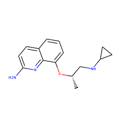 C[C@@H](CNC1CC1)Oc1cccc2ccc(N)nc12 ZINC000028384066