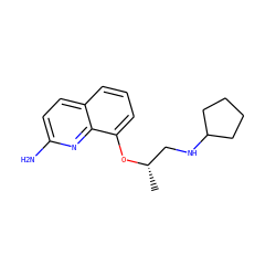 C[C@@H](CNC1CCCC1)Oc1cccc2ccc(N)nc12 ZINC000028384077