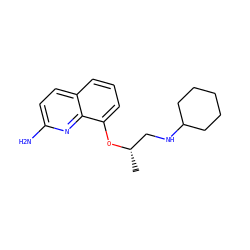 C[C@@H](CNC1CCCCC1)Oc1cccc2ccc(N)nc12 ZINC000028390386