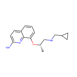 C[C@@H](CNCC1CC1)Oc1cccc2ccc(N)nc12 ZINC000028387558