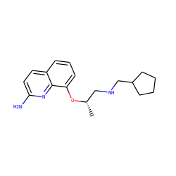 C[C@@H](CNCC1CCCC1)Oc1cccc2ccc(N)nc12 ZINC000028362060