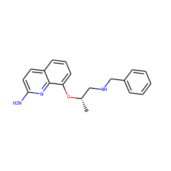 C[C@@H](CNCc1ccccc1)Oc1cccc2ccc(N)nc12 ZINC000028382372