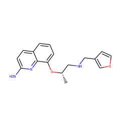 C[C@@H](CNCc1ccoc1)Oc1cccc2ccc(N)nc12 ZINC000028390424