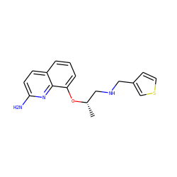 C[C@@H](CNCc1ccsc1)Oc1cccc2ccc(N)nc12 ZINC000028390566