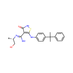 C[C@@H](CO)/N=C(\N)c1c(Nc2ccc(C(C)(C)c3ccccc3)cc2)s[nH]c1=O ZINC000034802765