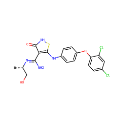 C[C@@H](CO)/N=C(\N)c1c(Nc2ccc(Oc3ccc(Cl)cc3Cl)cc2)s[nH]c1=O ZINC000034802661