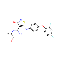 C[C@@H](CO)/N=C(\N)c1c(Nc2ccc(Oc3ccc(F)cc3F)cc2)s[nH]c1=O ZINC000034802653