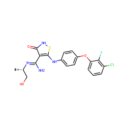 C[C@@H](CO)/N=C(\N)c1c(Nc2ccc(Oc3cccc(Cl)c3F)cc2)s[nH]c1=O ZINC000034802672