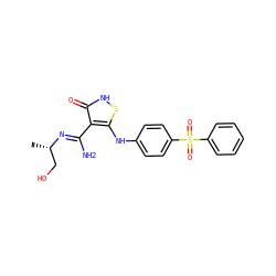 C[C@@H](CO)/N=C(\N)c1c(Nc2ccc(S(=O)(=O)c3ccccc3)cc2)s[nH]c1=O ZINC000034802759