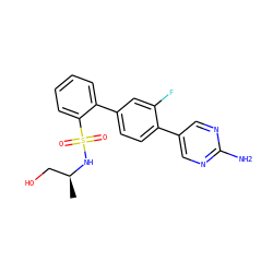 C[C@@H](CO)NS(=O)(=O)c1ccccc1-c1ccc(-c2cnc(N)nc2)c(F)c1 ZINC000224813250