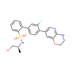 C[C@@H](CO)NS(=O)(=O)c1ccccc1-c1ccc(-c2cnc3c(c2)OCCN3)c(F)c1 ZINC000224710278