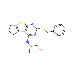 C[C@@H](CO)Nc1nc(SCc2ccccc2)nc2sc3c(c12)CCC3 ZINC000005046941