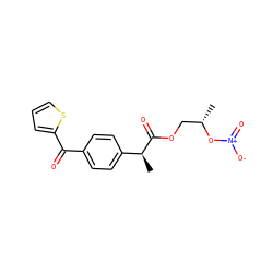 C[C@@H](COC(=O)[C@@H](C)c1ccc(C(=O)c2cccs2)cc1)O[N+](=O)[O-] ZINC000040974368