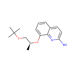C[C@@H](COC(C)(C)C)Oc1cccc2ccc(N)nc12 ZINC000028390128