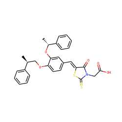 C[C@@H](COc1ccc(/C=C2\SC(=S)N(CC(=O)O)C2=O)cc1O[C@H](C)c1ccccc1)c1ccccc1 ZINC000028347024