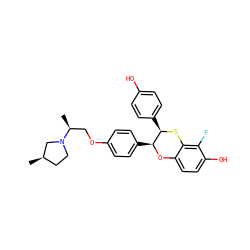 C[C@@H](COc1ccc([C@@H]2Oc3ccc(O)c(F)c3S[C@@H]2c2ccc(O)cc2)cc1)N1CC[C@@H](C)C1 ZINC000003819178