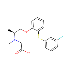 C[C@@H](COc1ccccc1Sc1cccc(F)c1)N(C)CC(=O)O ZINC000036143392