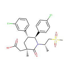 C[C@@H](CS(C)(=O)=O)N1C(=O)[C@@](C)(CC(=O)O)C[C@H](c2cccc(Cl)c2)[C@H]1c1ccc(Cl)cc1 ZINC000103248028