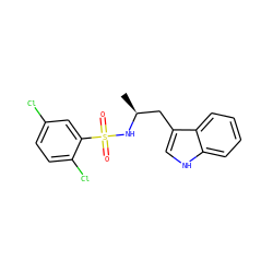 C[C@@H](Cc1c[nH]c2ccccc12)NS(=O)(=O)c1cc(Cl)ccc1Cl ZINC000028820541